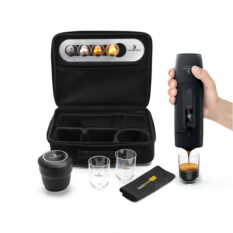 Kit Handpresso AUTO Hybrid, cafetera portátil, cápsulas y cafe molido