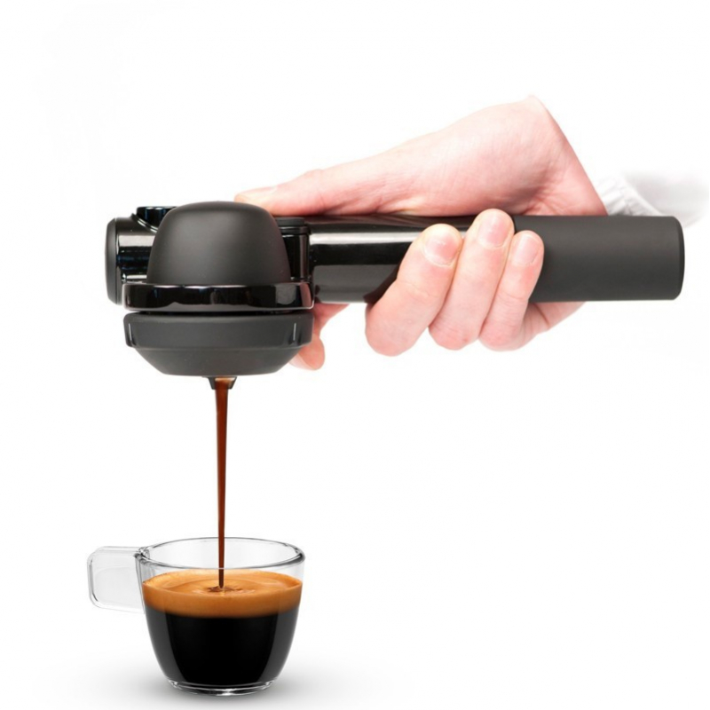 Handpresso Pump Set Negro 48241 Set con cafetera espresso portátil e manual para monodosis ESE o café molido 