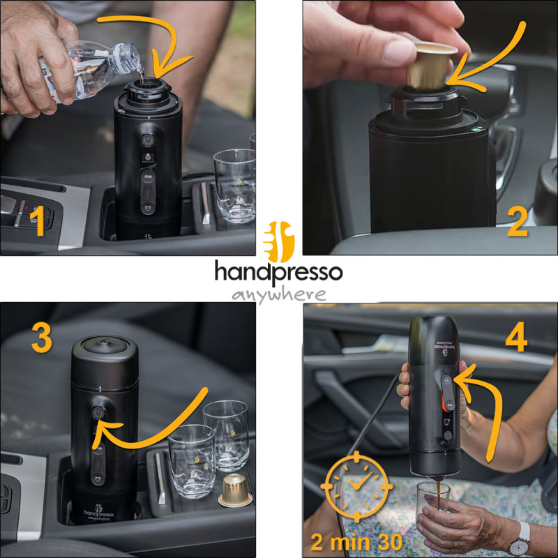 Handpresso Auto capsule cafetière 12v pour voiture compatible Nespresso®*