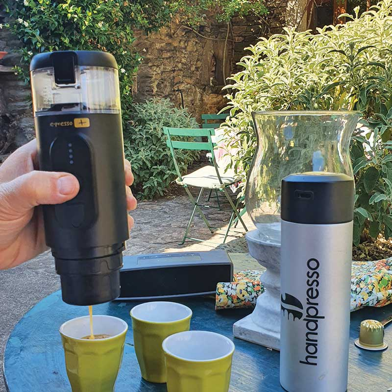Handpresso e-presso portable coffee maker with battery for the car