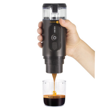 Handpresso E-Presso+ portable espresso machine on battery and dry bag